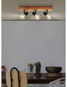 Осветително тяло за таван в черен и естествен цвят 5x48 cm TOWNSHEND 3 – EGLO