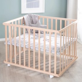 Кошара за игра на колелца в естествен цвят 100x75 cm Jumbo Twins – Roba