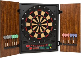 KLARFIT Dartmaster 180, кафяв, дартс, автомат за дартс, мек връх, врата