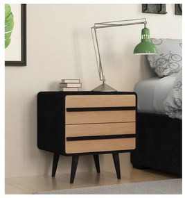 Нощно шкафче в черен и естествен цвят Chantal - Støraa