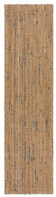 Синьо-естествена ръчно изработена ютена пътека 60x300 cm Jute Boucle Blue – Flair Rugs