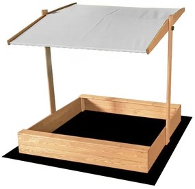 Детски пясъчник със сив покрив 120 x 120 cm