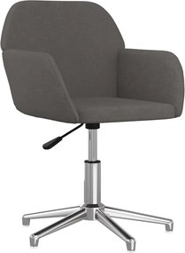 344713 vidaXL Въртящ се офис стол, тъмносив, текстил