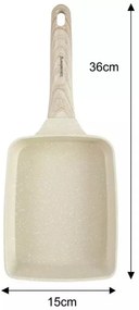 Тиган Klausberg KB 7815, Правоъгълен, 15см, Мраморно покритие, Индукция, Бежов