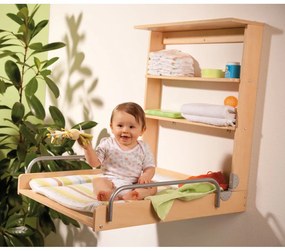 Висяща маса за преповиване от декор от бук в естествен цвят Dschungelbaby – Roba