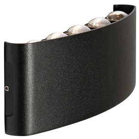 Външна стенна лампа черна с LED 10-светлина IP54 - Silly