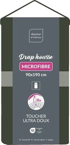 Еластичен чаршаф от микрофибър в цвят каки 90x190 cm Oscar – douceur d'intérieur