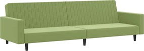 375940 vidaXL 2-местно разтегателно канапе, светлозелено, кадифе