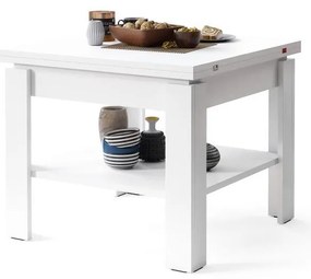 Разтегателна маса LIA с рафт, бяла, за конферентна и трапезарна употреба