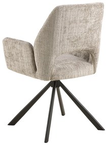 Светлосив тапициран трапезен стол с подлакътници Graham – Actona