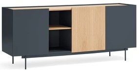 Нисък скрин в антрацит и естествен дъб 180x78 cm Otto - Teulat