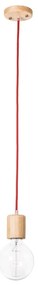 Висяща лампа с червен кабел Wood - SULION