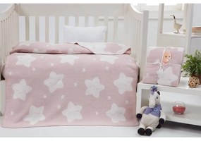 Светлорозово бебешко одеяло от флийс 100x120 cm Star – Mijolnir