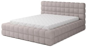 Светлорозово двойно легло 160x200 cm тапицирано с място за съхранение с включена подматрачна рамка Dizzle – ELTAP