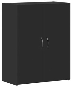 840766 vidaXL Шкаф за документи, черен, 60x32x77,5 см, инженерно дърво