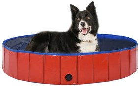 Sonata Сгъваем басейн за кучета, червен, 160x30 см, PVC