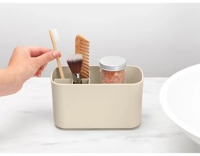 Кутия за аксесоари за баня Brabantia ReNew 1006270, Устойчива на корозия, Вътрешен разделител, Противоплъзгаща основа, Бежов