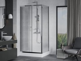 Mexen Apia плъзгаща се душ кабина 100 x 80 см, прозрачна, хром + корито Рио