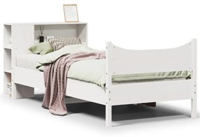 3323318 vidaXL Рамка за легло без матрак, бял, 90x200 см, бор масив