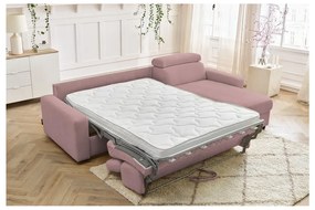 Розов разтегателен ъглов диван (променлив) Monaco – Bobochic Paris