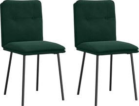 4101284 vidaXL Трапезни столове, 2 бр, тъмнозелени, кадифе