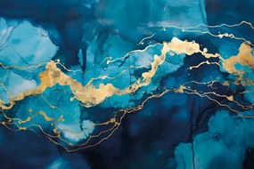 Самозалепващ тапет – Имитация на син мрамор