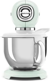 Планетарен миксер SMEG SMF03PGEU, 800 W, 4.8 л, 10 скорости, Функция за плавен старт, Крачета против хлъзгане, Пастелно зелен