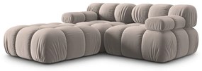 Светлокафяв кадифен модулен ъглов диван (променлив) Bellis – Micadoni