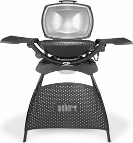 Електрическо барбекю Weber Q2400 WB 55020879, 2200 W, 55x39 cm, Капак и корпус от лят алуминий, Подвижна тава за мазнини, Тъмносив