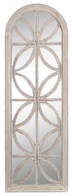 Стенно огледало DKD Home Decor Кристал Бял Дървен MDF (60 x 2,5 x 180 cm)