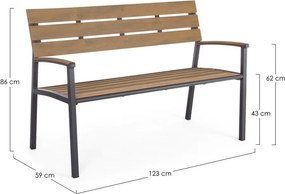 Градинска пейка метална в естествен цвят Isak – Bizzotto