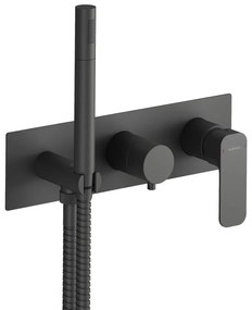 Матово-черна вградена душ батерия (2 изхода) Spy – Sapho