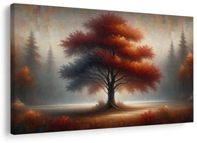 Картина на платно – Есенно дърво на живота в мъгла