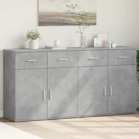 Sonata H Сайдборди, 2 бр, бетонно сиви, 79x38x80 см, инженерно дърво