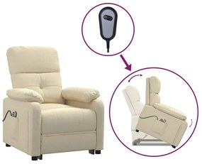 3120379 vidaXL Изправящ масажен стол, кремав, текстил