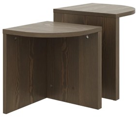 Тъмнокафяви масички за кафе в комплект 2 бр. от масивен бор Combine – Karup Design