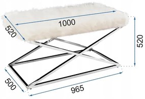 Луксозна тапицирана пейка с кожух от изкуствена кожа и хромирана конструкция - елегантен скандинавски стил