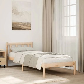852430 vidaXL Екстра дълга рамка за легло, без матрак, 90x210 см, бор масив
