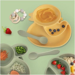 Светлозелена детска лъжичка от силикон – Orion