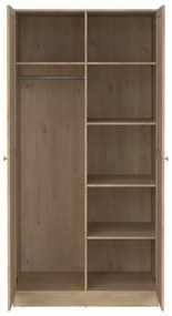 Гардероб от дъбов декор в естествен цвят 99x200x62 cm Billund – Tvilum