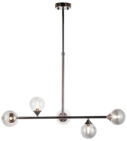 Endon 101348 - Полилей на щанга OTIS 5xG9/3W/230V черен хром/опушено черно