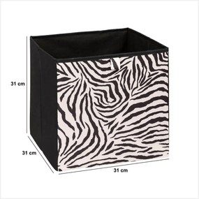 Кутия за съхранение 5five Mix & Modul Zebra, 31x31 cm - Черна