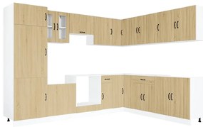 3314984 vidaXL Комплект кухненски шкафове от 14 части Lucca, инженерно дърво