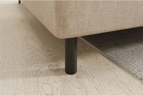 Бежов кадифен разтегателен ъглов диван с място за съхранение (ляв ъгъл L форма) Barea – ELTAP