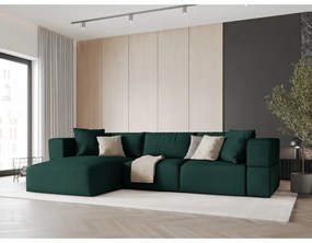 Зелен ъглов диван, ляв ъгъл Esther – Milo Casa
