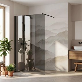 Параван за душ Rea Flexi Grey / Black 100