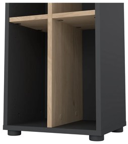 Етажерка за книги в дъбов декор в цвят антрацит-натурален 41x205 cm Sign - Tvilum