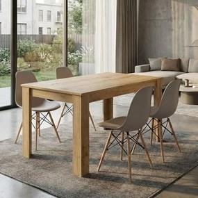 Трапезен комплект 5 части Darlen - Nova TopMebel сапфирен дъб - капучино 125x72x74cm