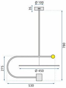 Пендел  LED Black APP589-1CP