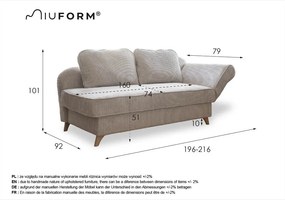 Бежов шезлонг от рипсено кадифе (десен ъгъл) Chic Charlotte – Miuform